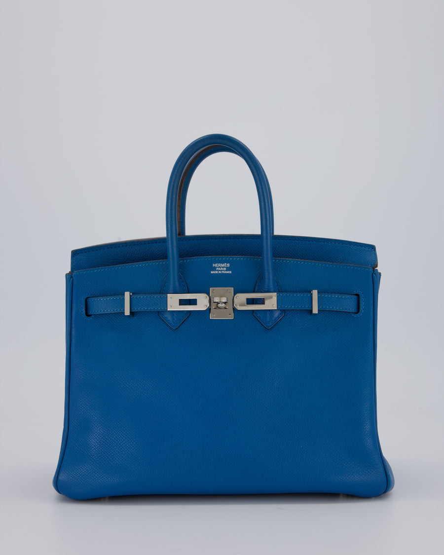 *FIRE PRICE* Hermès Birkin 25 Retourne Bag in Bleu De Galice Epsom Leather with Palladium Hardware