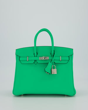 Hermès Birkin 25 Retourne Bag in Vert Comics Togo Leather with Palladium Hardware