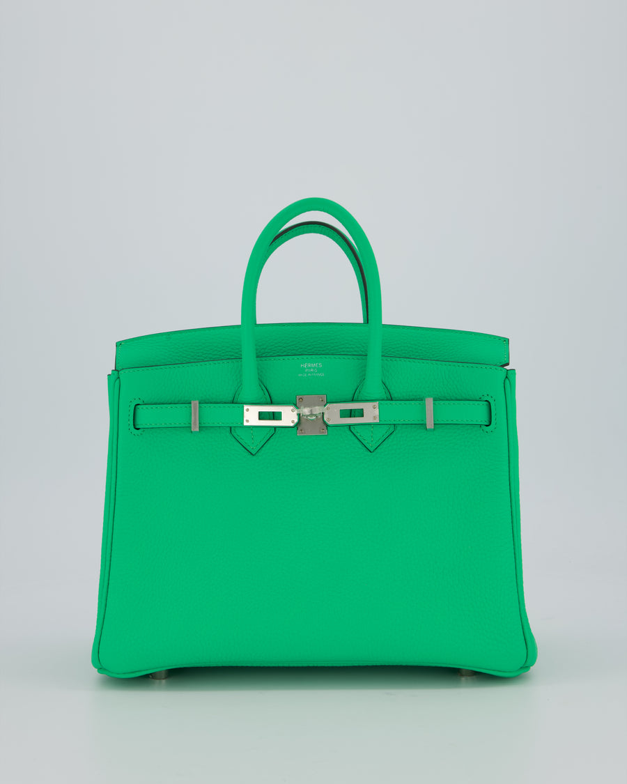 Hermès Birkin 25 Retourne Bag in Vert Comics Togo Leather with Palladium Hardware
