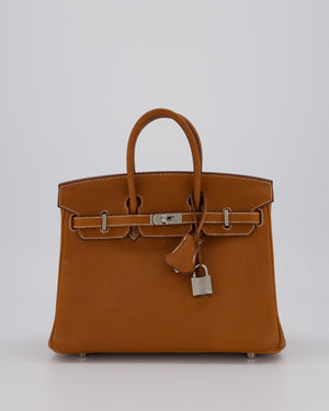 *HOT* Hermès Birkin 25 Retourne Bag in Gold Togo Leather with Palladium Hardware