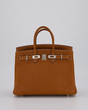 *HOT* Hermès Birkin 25 Retourne Bag in Gold Togo Leather with Palladium Hardware