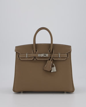 Hermès Birkin 25 Retourne Bag in Etoupe Togo Leather with Palladium Hardware