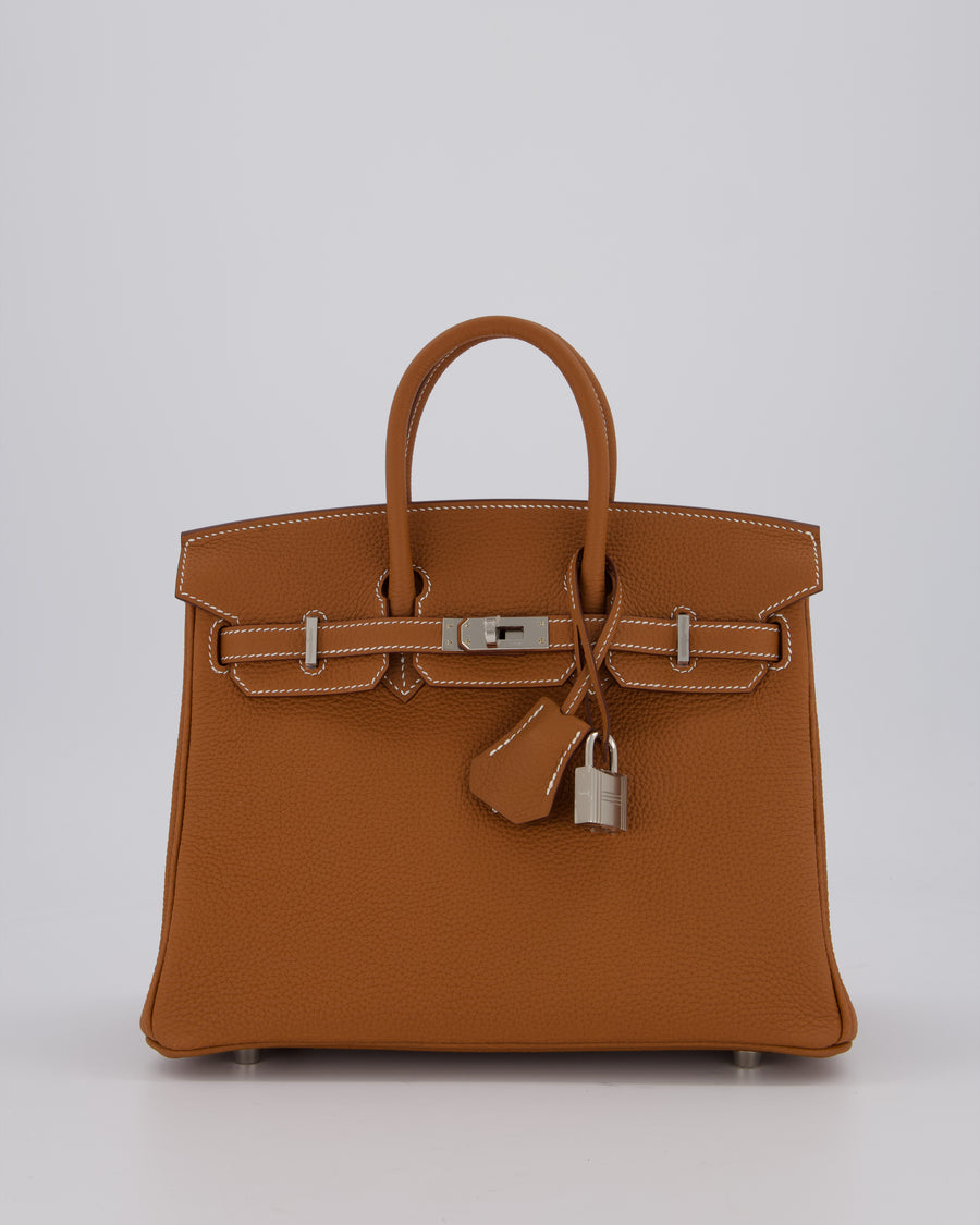Hermès Birkin 25 Retourne Gold Togo Leather with Palladium Hardware