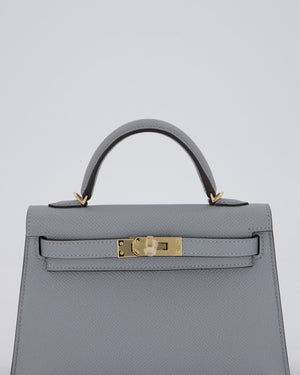 *RARE* Hermès HSS Mini Kelly II 20 Bag in Gris Pantin Epsom Leather with Permabrass Hardware