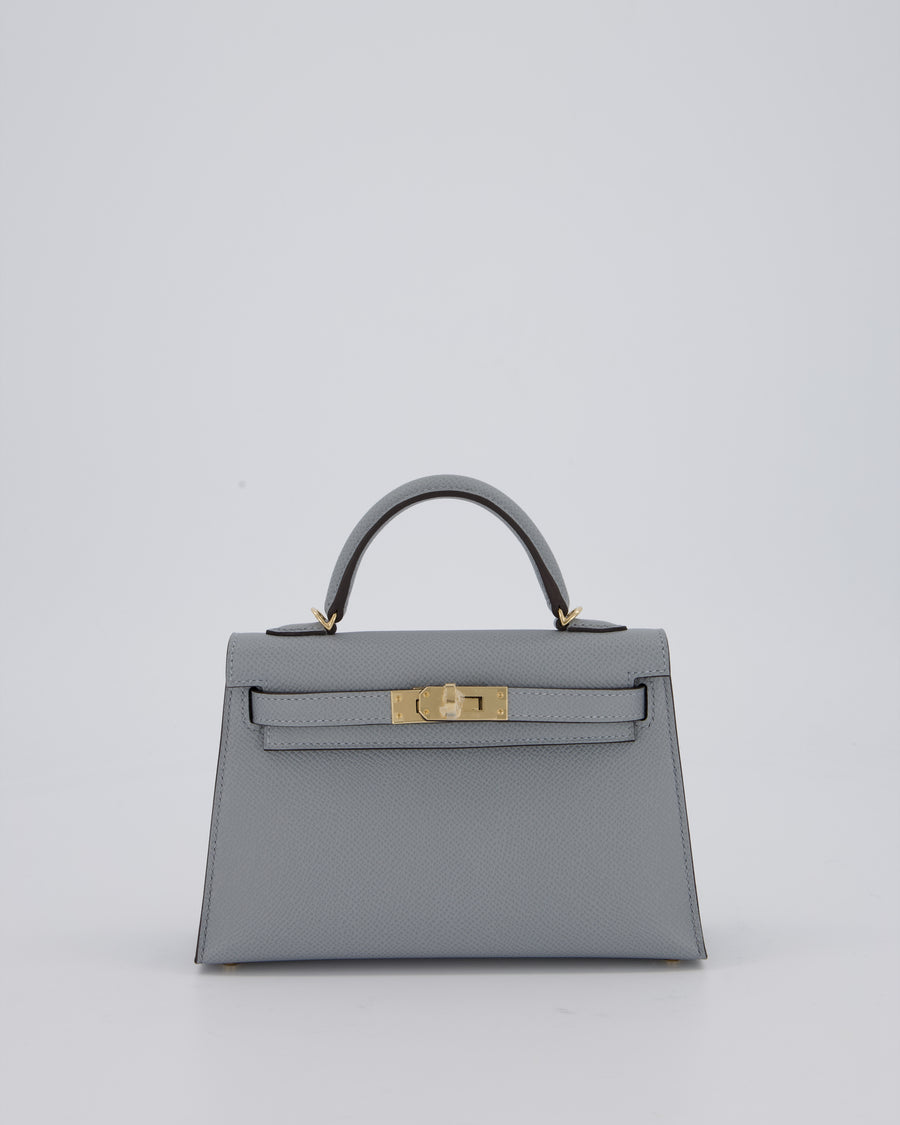 *RARE* Hermès HSS Mini Kelly II 20 Bag in Gris Pantin Epsom Leather with Permabrass Hardware