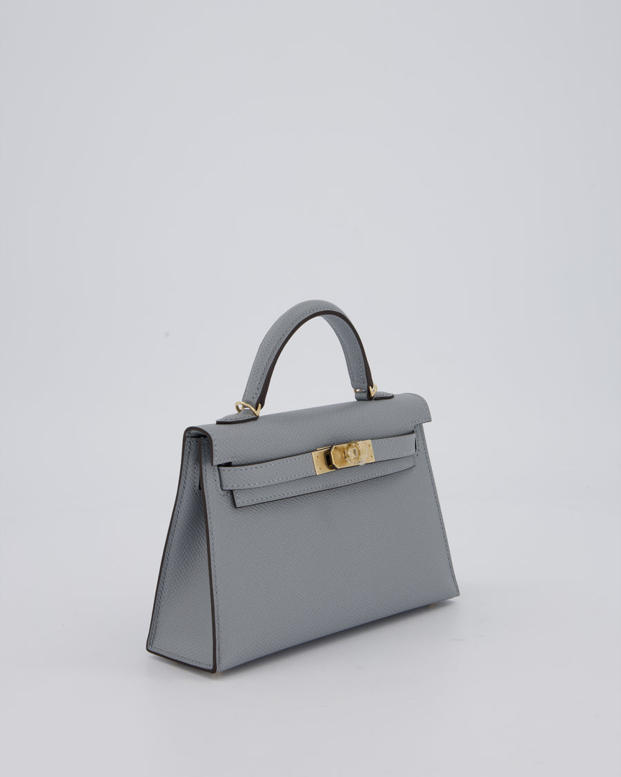 *RARE* Hermès HSS Mini Kelly II 20 Bag in Gris Pantin Epsom Leather with Permabrass Hardware