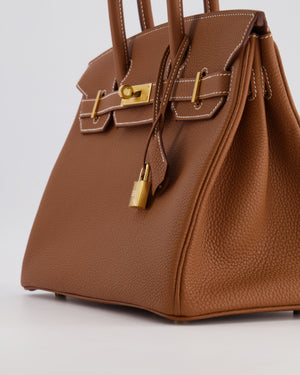 Hermès Birkin 30 Retourne Bag in Gold Togo Leather with Gold Hardware