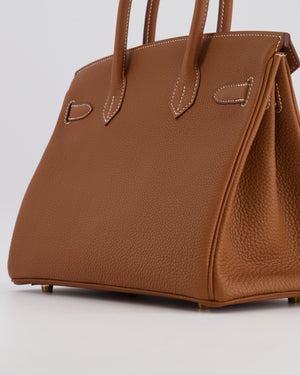 Hermès Birkin 30 Retourne Bag in Gold Togo Leather with Gold Hardware