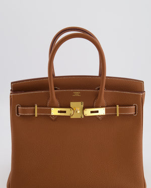 Hermès Birkin 30 Retourne Bag in Gold Togo Leather with Gold Hardware