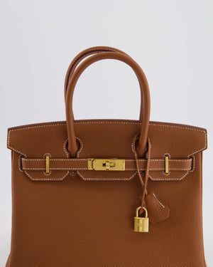 Hermès Birkin 30 Retourne Bag in Gold Togo Leather with Gold Hardware