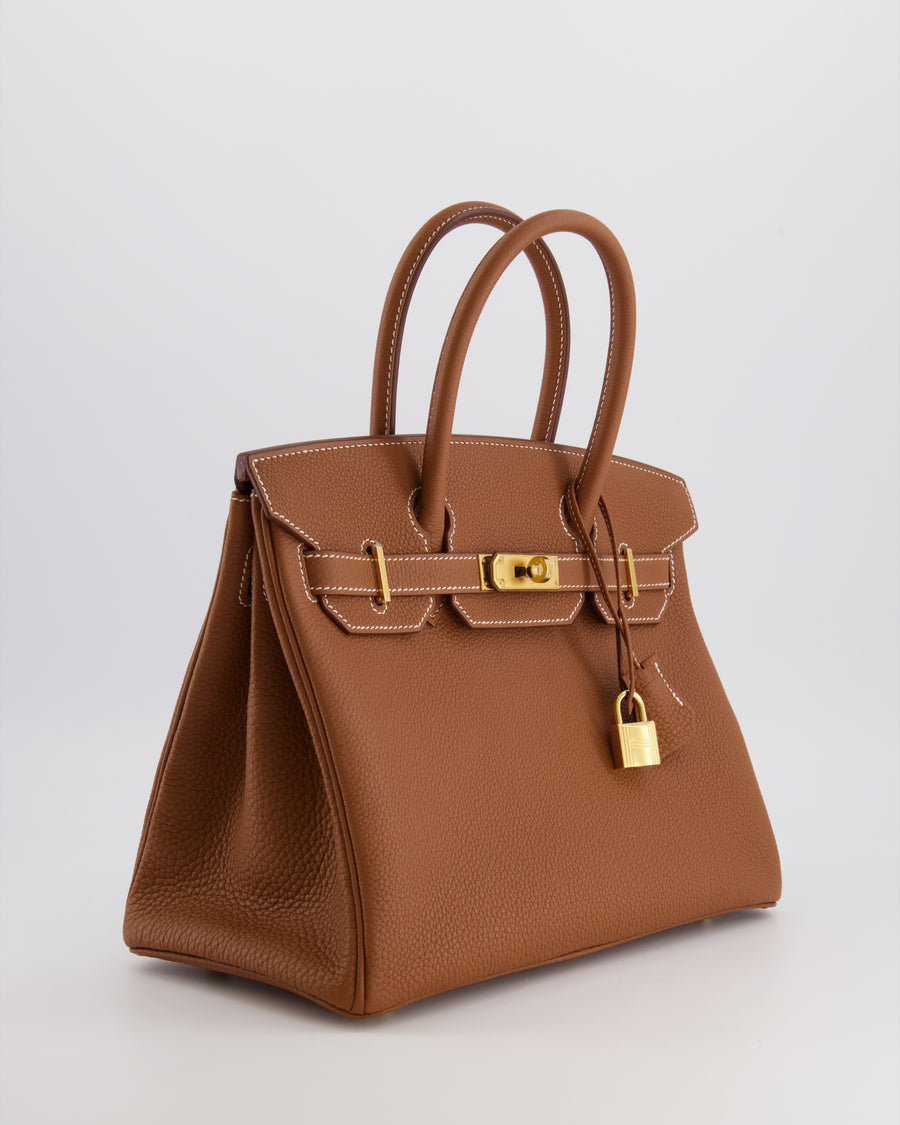 Hermès Birkin 30 Retourne Bag in Gold Togo Leather with Gold Hardware