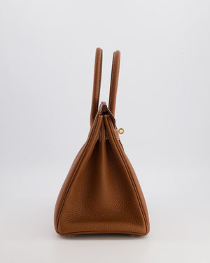Hermès Birkin 30 Retourne Bag in Gold Togo Leather with Gold Hardware