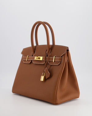 Hermès Birkin 30 Retourne Bag in Gold Togo Leather with Gold Hardware