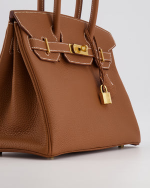 Hermès Birkin 30 Retourne Bag in Gold Togo Leather with Gold Hardware