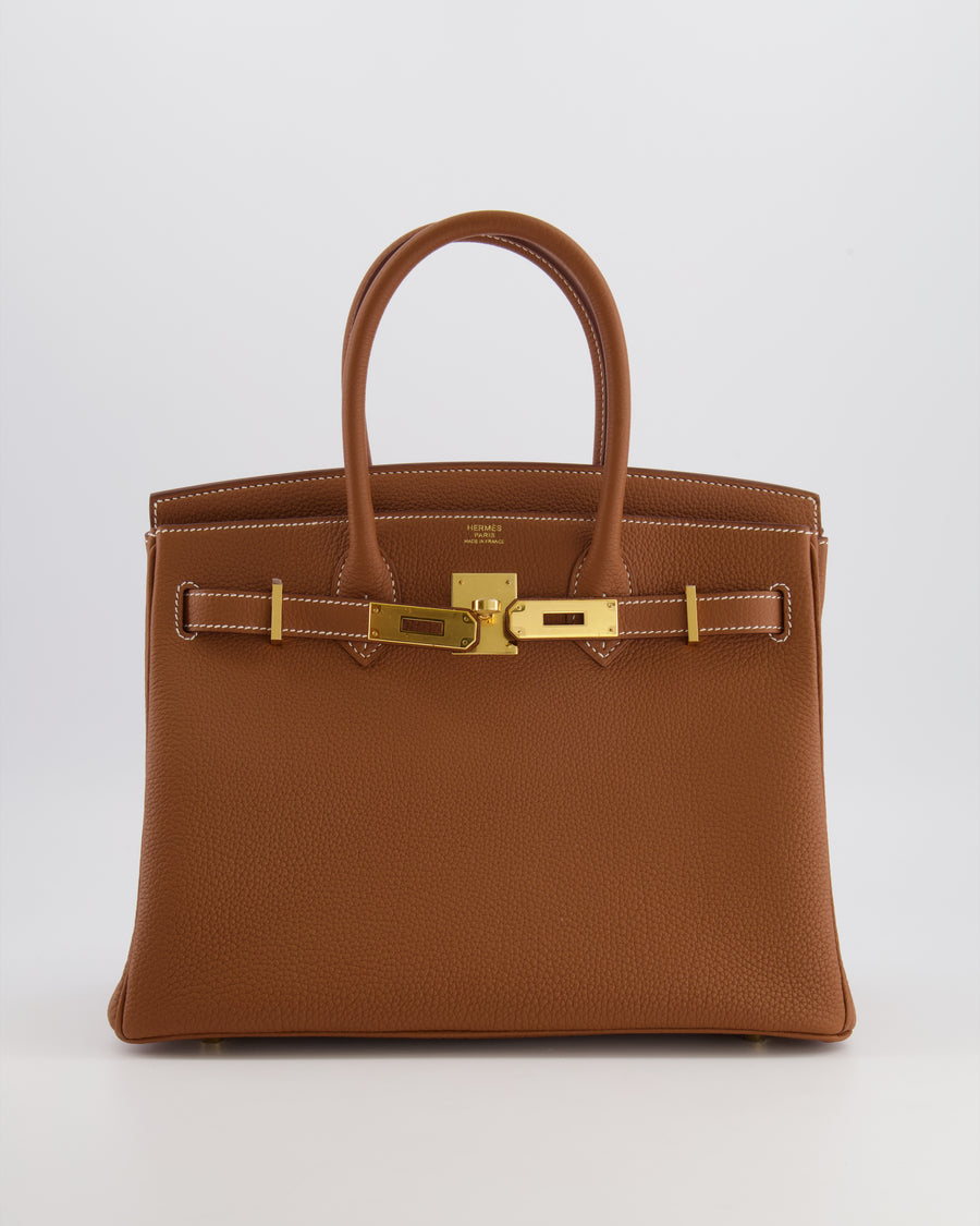 Hermès Birkin 30 Retourne Bag in Gold Togo Leather with Gold Hardware