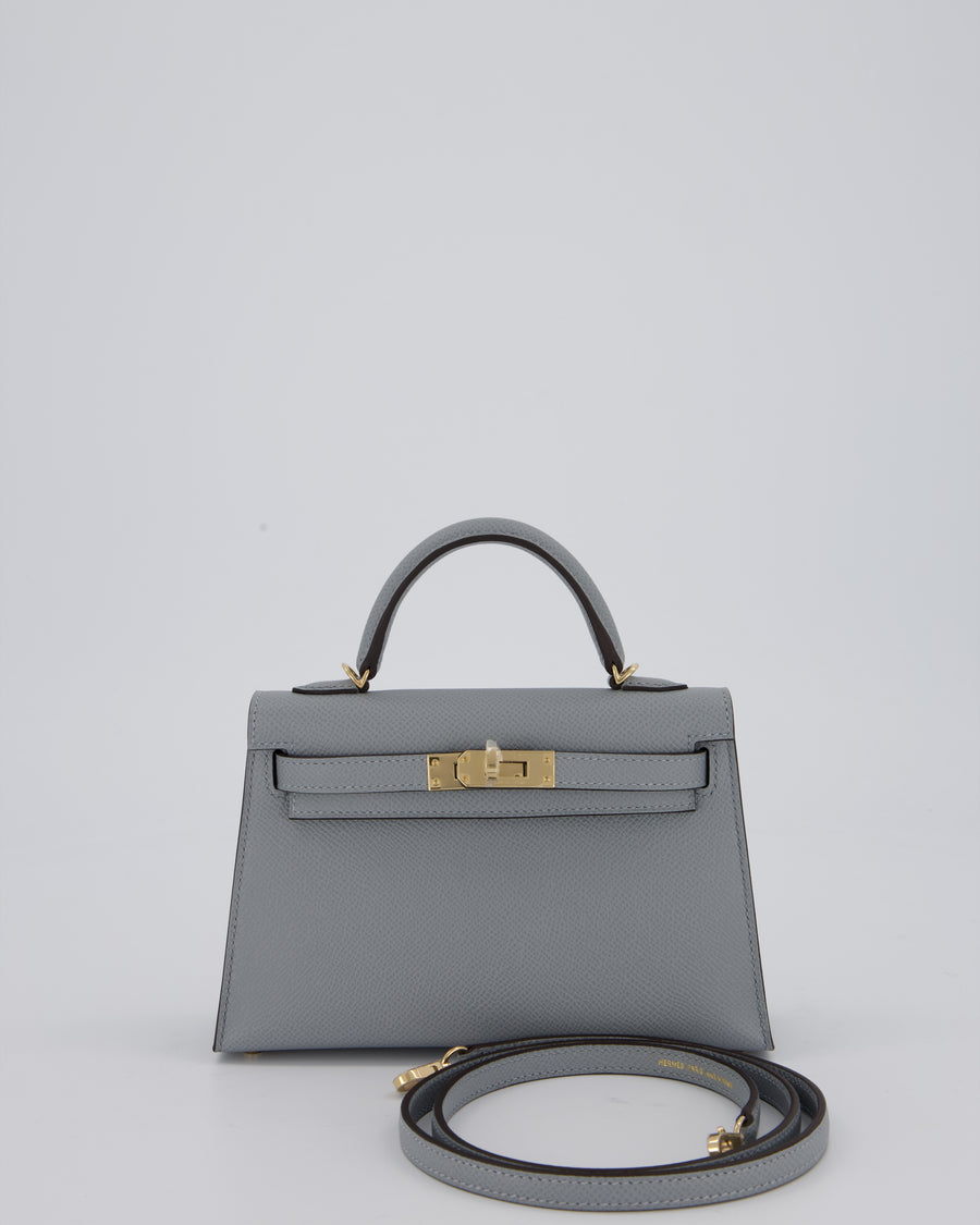 *RARE* Hermès HSS Mini Kelly II 20 Bag in Gris Pantin Epsom Leather with Permabrass Hardware