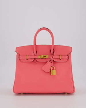 Hermès Birkin 25 Retourne Bag in Rose D'Été Swift Leather with Gold Hardware