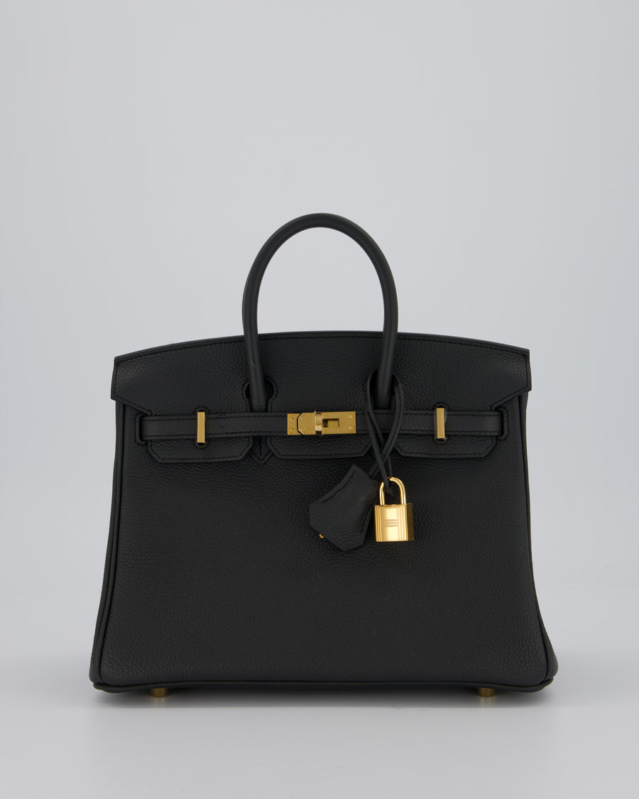 *HOT* Hermès Birkin 25 Retourne Bag in Plomb Togo Leather with Gold Hardware