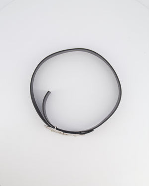 Valentino Black Patent Leather Belt with Detachable Crystal Embellished Art-Deco Buckle 85cm