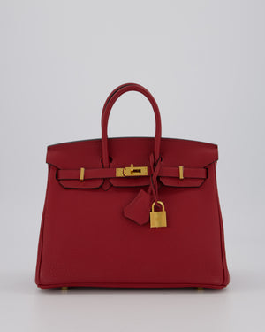 Hermès Birkin 25 Retourne Bag in Rouge Grenat Togo Leather with Gold Hardware