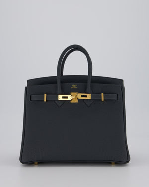 *RARE* Hermès Birkin 25 Retourne Bag in Gris Misty Togo Leather with Gold Hardware