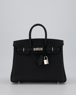*VERY RARE* Hermès Birkin 25 Retourne Bag in Black Togo Leather with Palladium Hardware