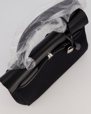 Hermès Herbag 31 Zip Bag in Noir Toile Officier Canvas, Noir Vache Hunter Leather with Palladium Hardware
