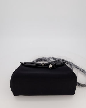 Hermès Herbag 31 Zip Bag in Noir Toile Officier Canvas, Noir Vache Hunter Leather with Palladium Hardware