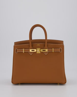 *HOT* Hermès Birkin 25 Retourne Bag in Gold Togo Leather with Gold Hardware