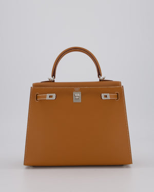Hermès Kelly 25 Sellier Bag in Gold Epsom Leather with Palladium Hardware
