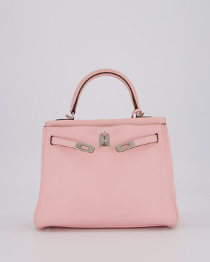 Hermès Kelly 25 Retourne Bag in Rose Sakura Swift Leather with Palladium Hardware