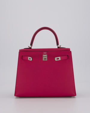 *FIRE PRICE* Hermès Kelly 25 Sellier Bag in Rose Pourpre Epsom Leather with Palladium Hardware