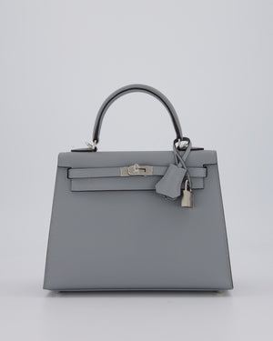 Hermès Kelly 25 Sellier Bag in Gris Pantin Epsom Leather with Palladium Hardware