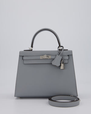 Hermès Kelly 25 Sellier Bag in Gris Pantin Epsom Leather with Palladium Hardware