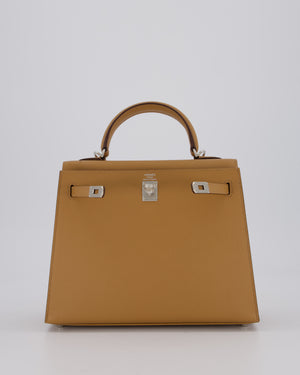 Hermès Kelly 25 Sellier Bag in Biscuit Epsom Leather with Palladium Hardware