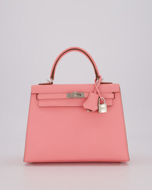 *RARE* Hermès Kelly 25 Sellier Bag in Rose Confetti in Epsom Leather with Palladium Hardware