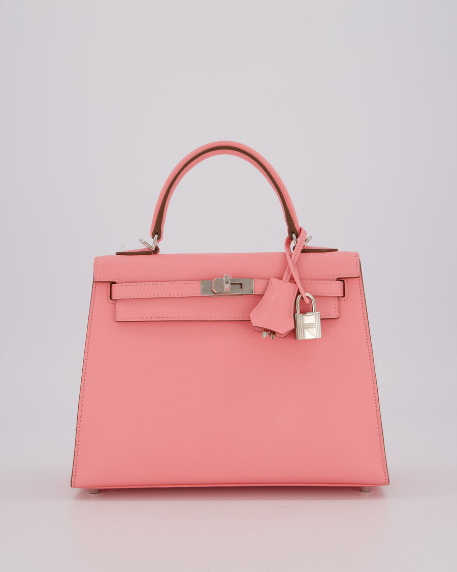 *RARE* Hermès Kelly 25 Sellier Bag in Rose Confetti in Epsom Leather with Palladium Hardware