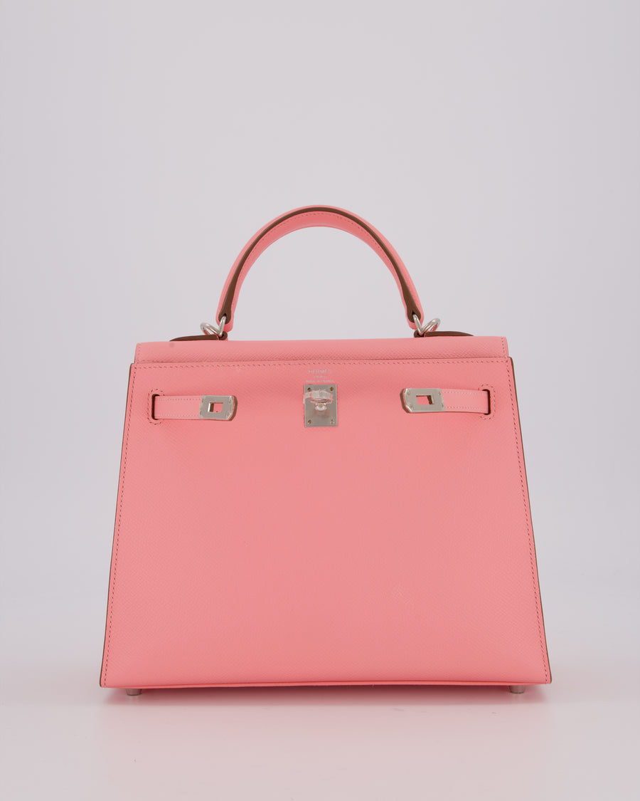 *RARE* Hermès Kelly 25 Sellier Bag in Rose Confetti in Epsom Leather with Palladium Hardware