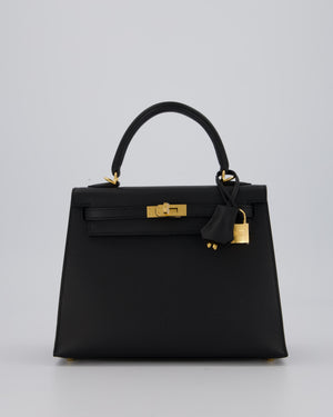 *HOLY GRAIL* Hermès Kelly 25 Sellier Bag in Black Epsom Leather with Gold Hardware