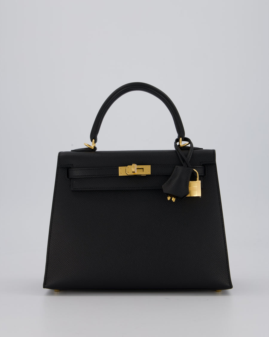 *HOLY GRAIL* Hermès Kelly 25 Sellier Bag in Black Epsom Leather with Gold Hardware