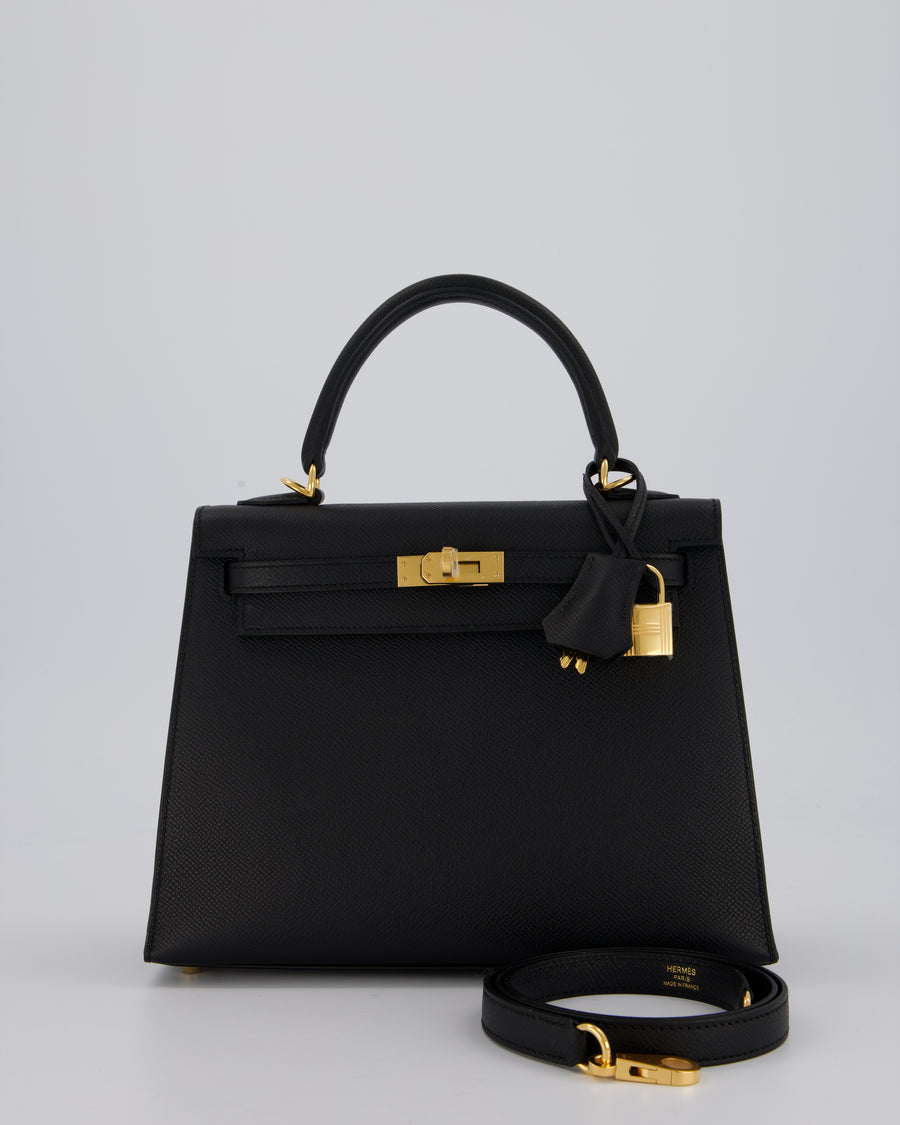 *HOLY GRAIL* Hermès Kelly 25 Sellier Bag in Black Epsom Leather with Gold Hardware