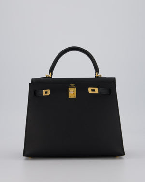 *HOLY GRAIL* Hermès Kelly 25 Sellier Bag in Black Epsom Leather with Gold Hardware
