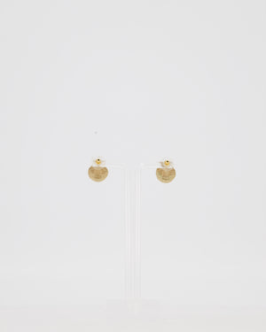 Chanel Champagne Gold Coin Earrings with CC Logo Rue Cambon