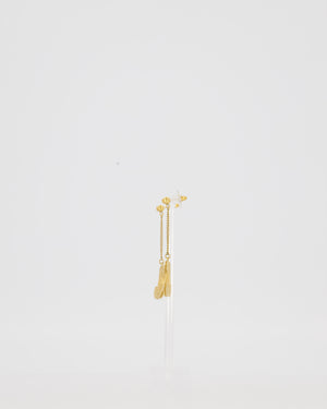 Chanel Gold Baroque CC Logo Large Drop Earrings