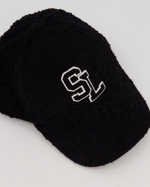 Saint Laurent Boucle Tweed Baseball Cap with SL Initials on the Front Size 56