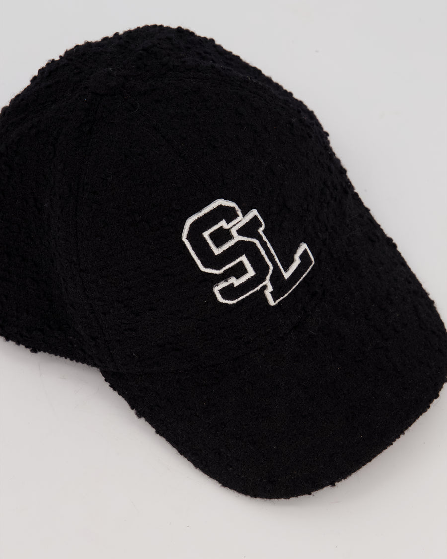 Saint Laurent Boucle Tweed Baseball Cap with SL Initials on the Front Size 56