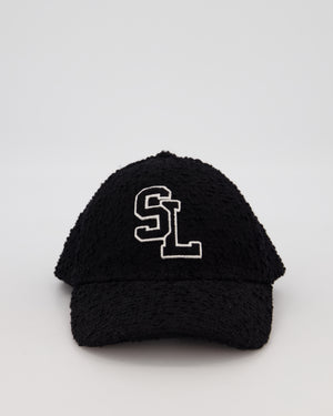 Saint Laurent Boucle Tweed Baseball Cap with SL Initials on the Front Size 56