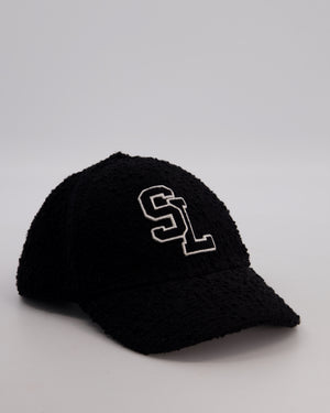 Saint Laurent Boucle Tweed Baseball Cap with SL Initials on the Front Size 56