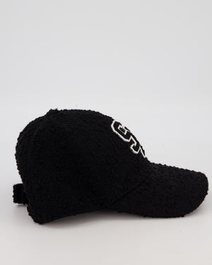 Saint Laurent Boucle Tweed Baseball Cap with SL Initials on the Front Size 56