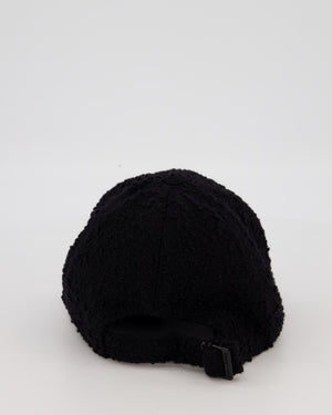 Saint Laurent Boucle Tweed Baseball Cap with SL Initials on the Front Size 56